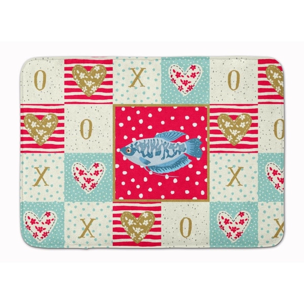 Carolines Treasures 19 x 27 in. Opaline Gourami Love Machine Washable Memory Foam Mat CK5490RUG - main